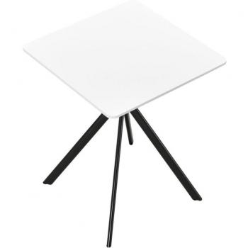 Table de salle à manger pour 2 en MDF et métal 60 cm x 60 cm blanche