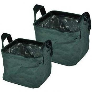 Lot de 2 Paniers Carrés en Velours Uni Vert Foncé