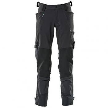 Mascot Black Stretch Work Trousers with Dyneema Knee Pad Pockets for Men and Women