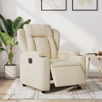 Día y Noche Sillón reclinable eléctrico de tela crema