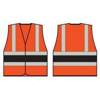 ORANGE WCENG VEST WITH BLACK BAND XXL