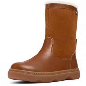 Marrones de Camper Kiddo: Botines de piel para niñas