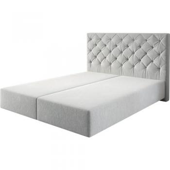 Boxspringbett Dream-Great 160x200 cm Mikrofaser in elegantem Silbergrau