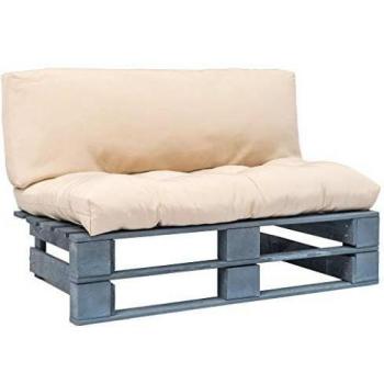VidaXL Salon Jardin Pallet « Pinède » avec Coussins Sable pour 2