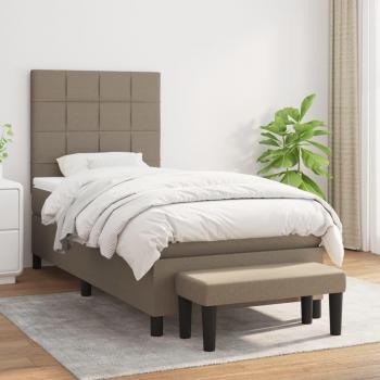 VidaXL Boxspringbett Taupe 90x190 cm Stoff mit Matratze