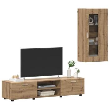 TV Cabinet Set with Drawer, FLORIN Artisan Oak Engineered Wood – VidaXL Edition