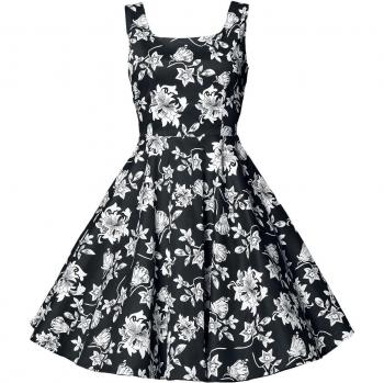 Belsira Vintage Blumenkleid Schwarz S