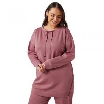 Zip Detail Pink Hoodie for Women (Size 18)