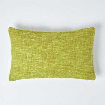 Homescapes 50cm Green Nirvana Cotton Rectangular Cushion Cover