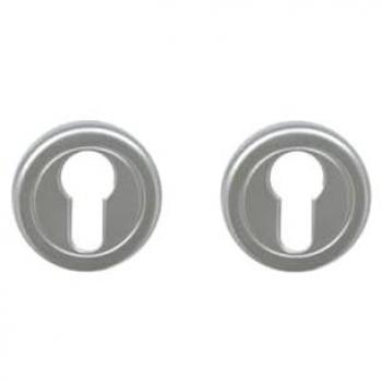 Accessoires porte : Rosace ronde en chrome – Pack 2