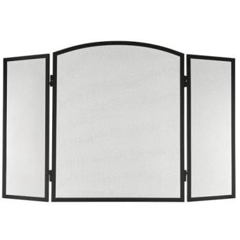 Three‑Panel Black Firescreen