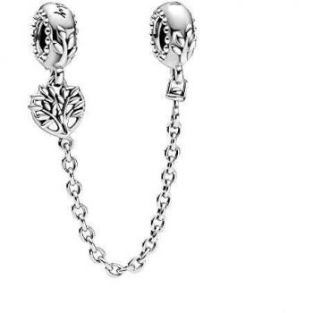 Pandora San Valentín Cadena de Seguridad en plata de ley Árbol Genealógico 799293C00 , para Mujer