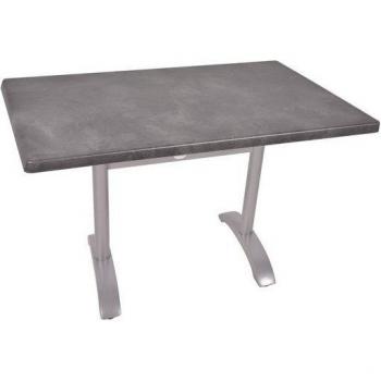 Bistrotisch „Aluminium‑Silber“ – Dark Slate 120 × 80 cm, robustes Gartenmöbelset