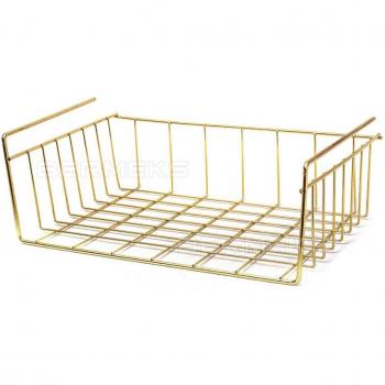 Bermeks Gold Plated Metal Kitchen Cabinet Shelf Organizer