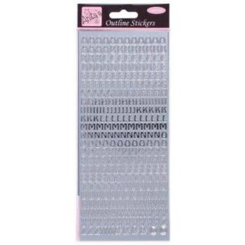 Anitas Capital Letters Outline Stickers in Silver