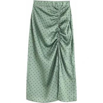 Elastic Waist Polka Dot Midi Skirt for Women