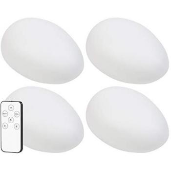 Ensemble de 4 projecteurs solaires à LED RVB et blanc chaud, contrôlés par télécommande
