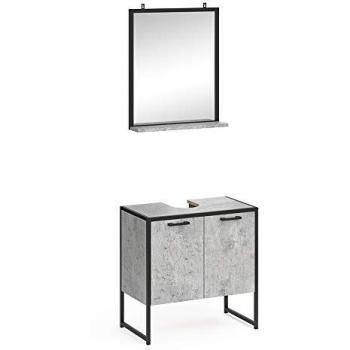 Set di Mobili da Bagno Fyrk, 2 Parti in Calcestruzzo