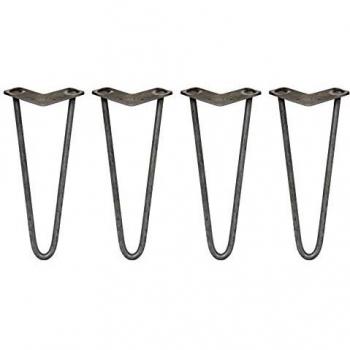 X12 Hairpin Legs 2 Prong 12mm Raw Steel