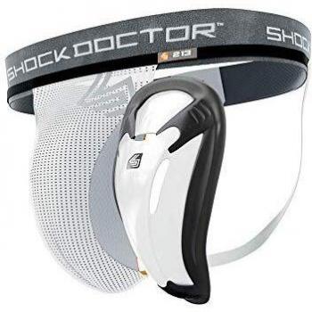 Protector Shock Doctor Core con Suspensorio y Taza Bioflex para Niños, Blanco, L