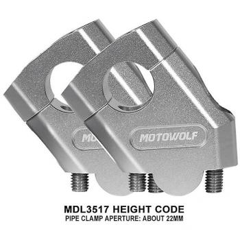 CarreP Guidon Riser – Monture 28mm/22mm pour Honda CBF (Argent)