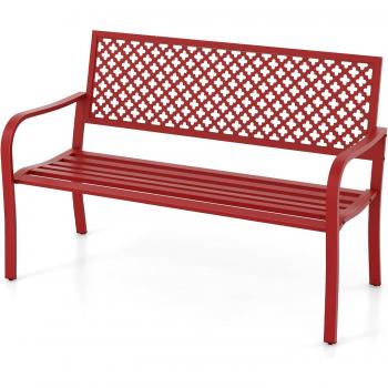 Panchina Moderna Cortile e Giardino Rosso – Portata 300 kg