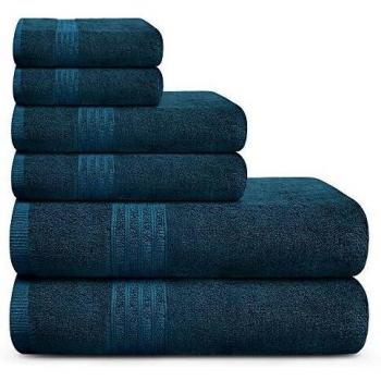 TRIDENT Soft Comfort 100% Air Rich Cotton Towels, 6 Piece Set