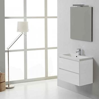 MEUBLE DE SALLE DE BAINS SUSPENDU MANHATTAN 60 CM AVEC TIROIRS BOIS BLANCHI