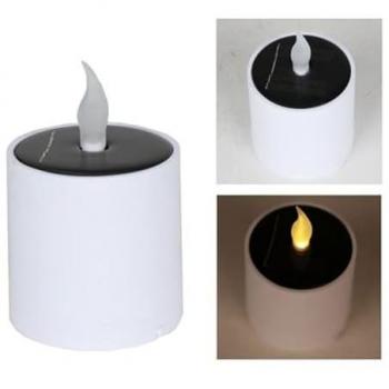BURI Kugelleuchte LED-Kerze flackernd Solarkerze Gartenkerze Stumpenkerze Deko warmweiß