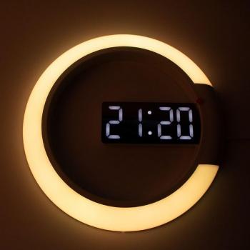 3D Hollow Mirror LED Clock with Temperature Display