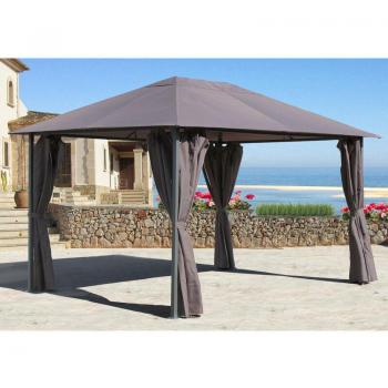 Nizza Pavillon de Jardin Quick-Star Métallique 3 m × 4 m, Palette Taupe, 4 Seuils Latéraux