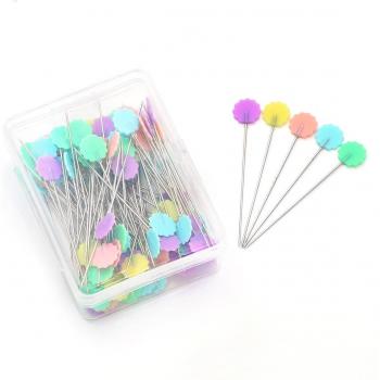 Herramientas DIY: alfileres de aguja con cabeza de flor de ciruela – 100 piezas