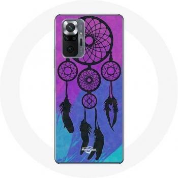 Protezione per Xiaomi Redmi Note 10 Pro Sogno Oscuro Nero con Azzurro e Viola