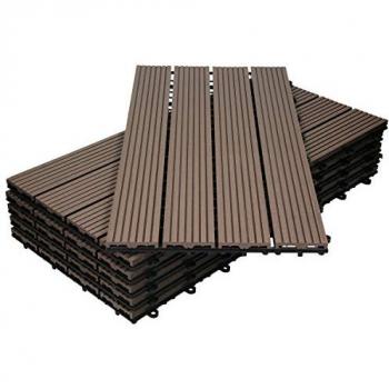 Losas para Jardín 60x30 cm 2m² Madera Marrón Oscuro