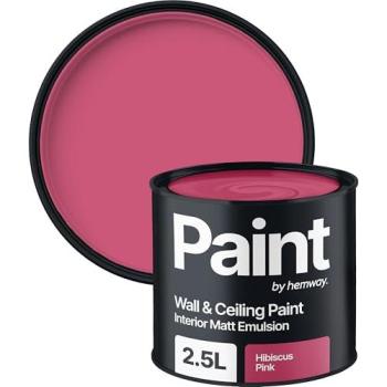 Matte Walls & Ceilings Paint – Hibiscus Pink, 2.5L Hemway