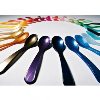 Designer Eierlöffel Kaviarlöffel Perlmutt Optik 12,5 cm viele Farben edel