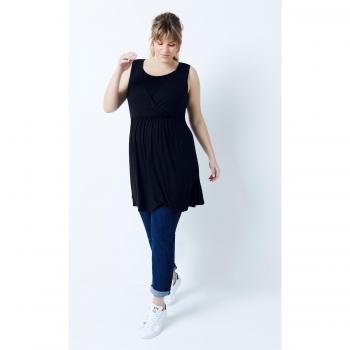 Top lungo premaman, scollatura a V, Blu, Taglia: 56/58, Viscosa, Ulla Popken