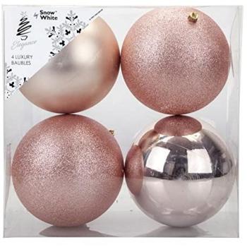 Pink Winter Wonderland Bauble Bundle – 12 cm Each