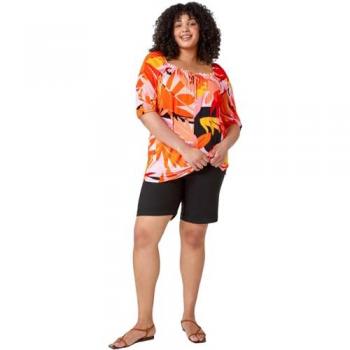 Curve Plus Size Floral Jersey Top