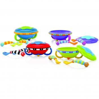 Nuby Set 5324 – Cucchiaino, Forchettina, Scodella
