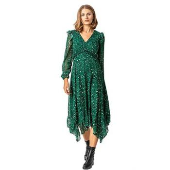 Roman Women's Animal Print Chiffon Midi Dress