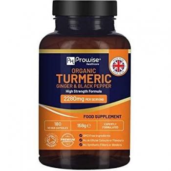 Organic Turmeric Capsules with Black Pepper and Ginger for Inflammation Support