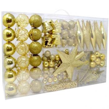 Albero Natalizio BAKAJI: 102 Accessori Oro – Palline, Calze, Stelle, Pigne