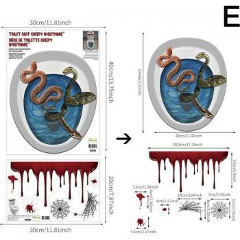 Horror Toilet Cover Waterproof Stickers