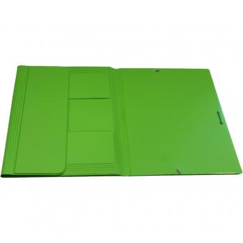 Carpeta folio con solapa y gomas verdes estilo Saro