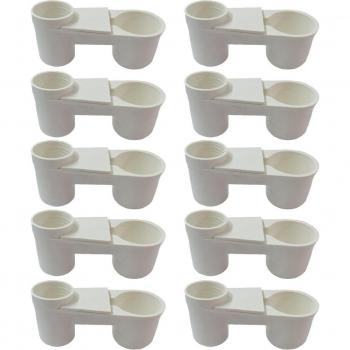Plastic Bird Water Cups, 10 Count for Pigeons and Parrots
