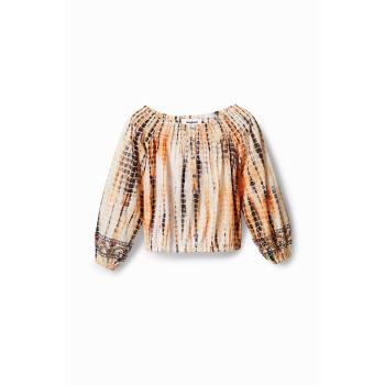 Blusa Desigual XS Cuello de Barco Naranja