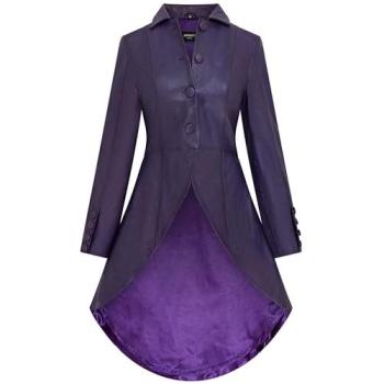 Dark Queen Victorian Leather Coat – Small Plum