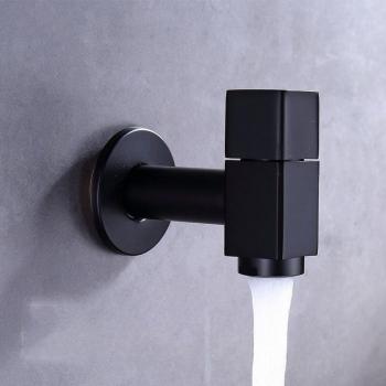 Robinet mural pour machine à laver en cuivre doré mat noir