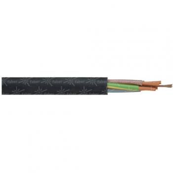 3 x 4 mm² H07RN-F Black Rubber Flexible Cable by Faber Kabel, Sold per Metre